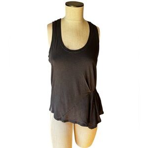 NWT Splendid Dark Gray Ruched Racerback Classic Swing Tank Top Size Small